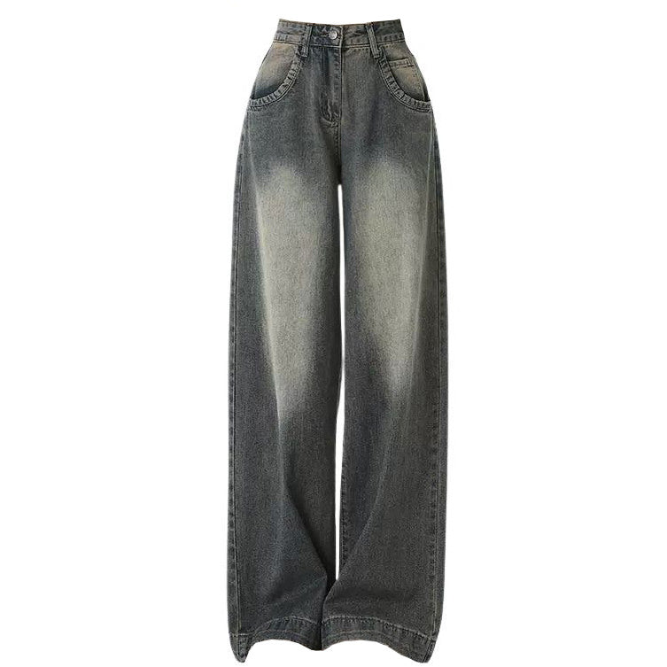Schwarze Vintage Wasch Effekt Boyfriend Jeans