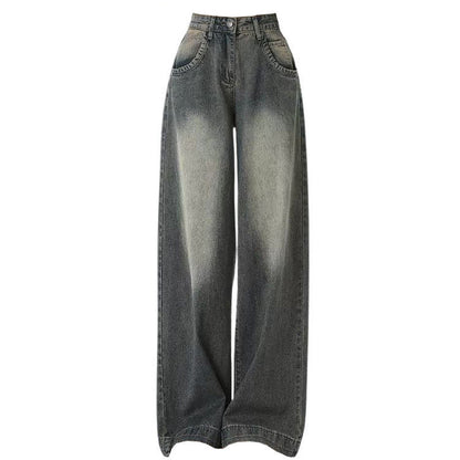 Schwarze Vintage Wasch Effekt Boyfriend Jeans