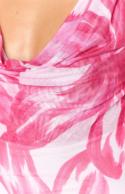 Como Rosafarbenes Maxikleid mit Blumenmuster