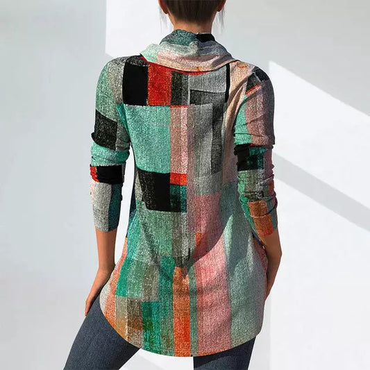 Bunte Bluse Mit Geometrischem Druck