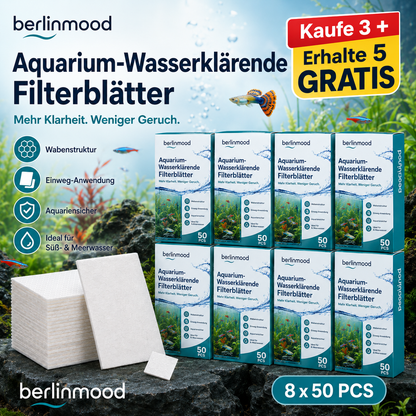🐠 1 KAUFEN, 1 GRATIS! ✨ KLÄRUNGSTÜCHER FÜR DAS AQUARIUM – Kristallklares Wasser in 24 Stunden, beseitigt Gerüche und Verunreinigungen, unbedenklich für alle Fische und Pflanzen 🌿🔮