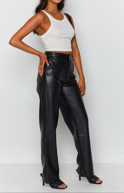 Pantalon Izabella Cool Shade en PU noir