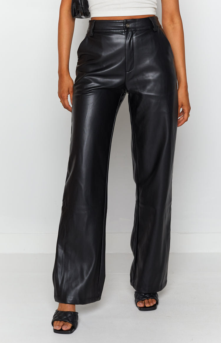 Pantalon Izabella Cool Shade en PU noir