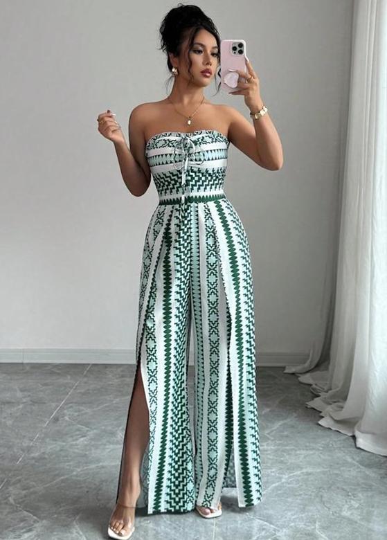 ✨ Damen Jumpsuit schulterfrei floral im Boho-Stil – Eleganter Sommer-Overall mit Bardot-Ausschnitt – Fließend, leicht & perfekt für Festivals, Strand oder romantische Sommerabende 🌸