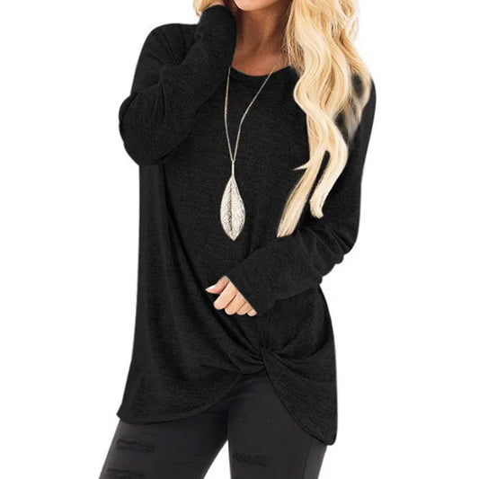 Black twist knot blouse - Emily