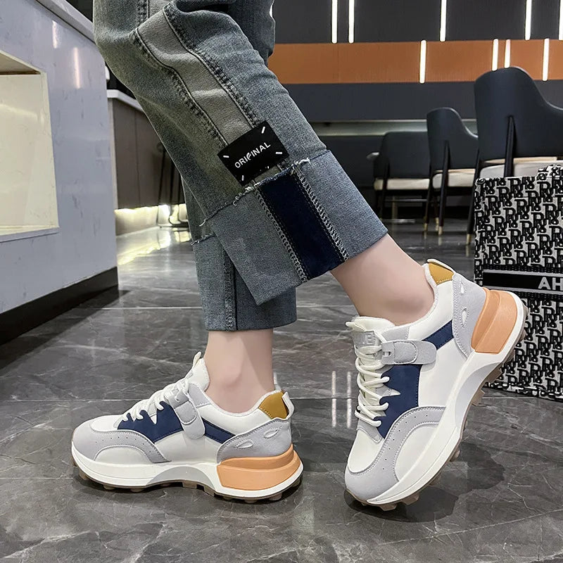 White-blue sneakers with comfort sole - Lena