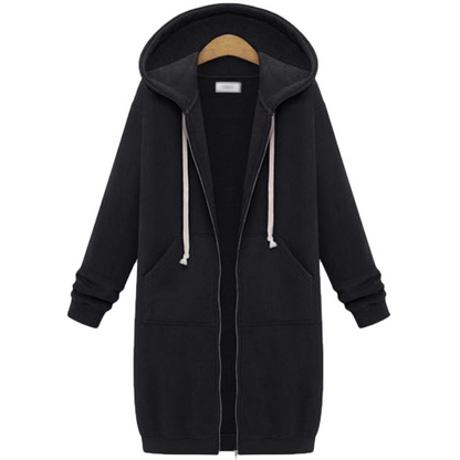 🔥✨Damen Fleece‑Kapuzenpullover mit Reißverschluss