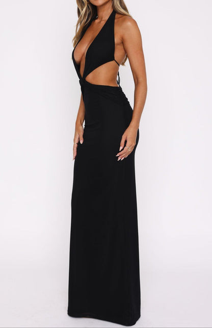Robe longue Leyre noire