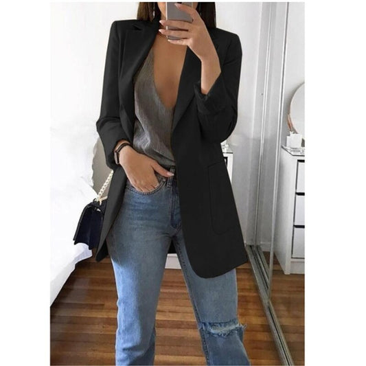 Slim Casual Blazer Jacke Top Outwear Langarm