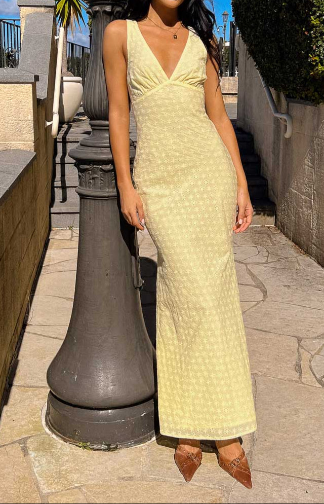 Rosina Gelbes Midikleid