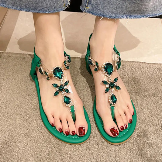 Talia - Sandalen mit Strasssteinen und elastischem Riemen