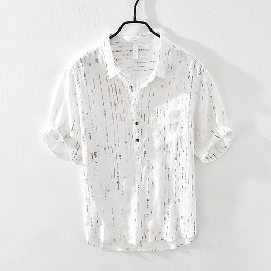 Luis - White men's shirt with texture