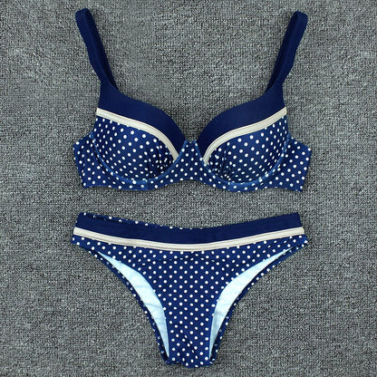 Eva – Charmantes Bikini-Set mit Pünktchen in Marineblau