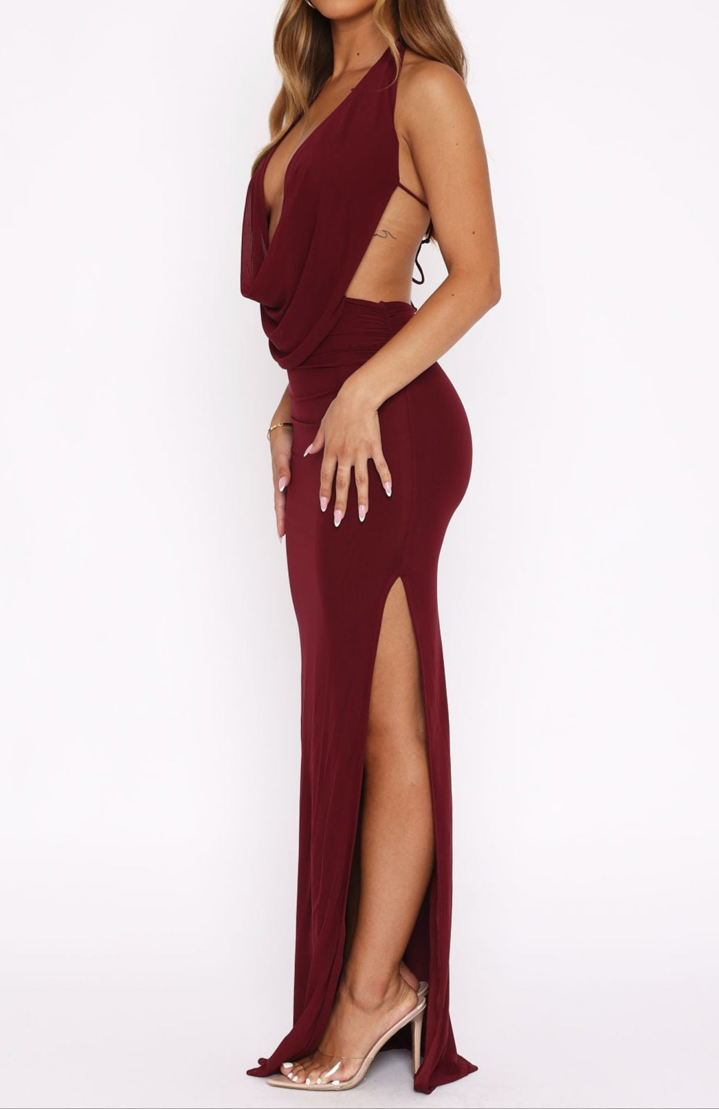 Robe longue Luna Bordeaux