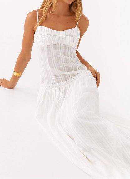 Patrizia Maxikleid mit Drop Waist - Elfenbein