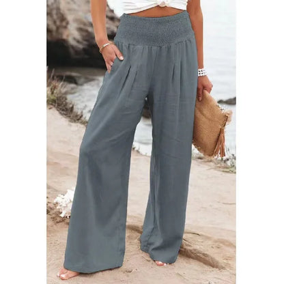 Black high waist linen pants - Clara