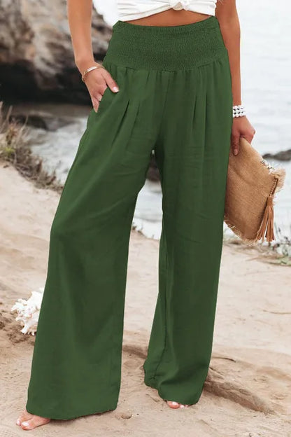 Black high waist linen pants - Clara