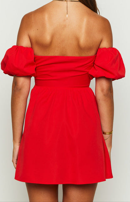 Graziella Red Off-the-Shoulder Mini Dress