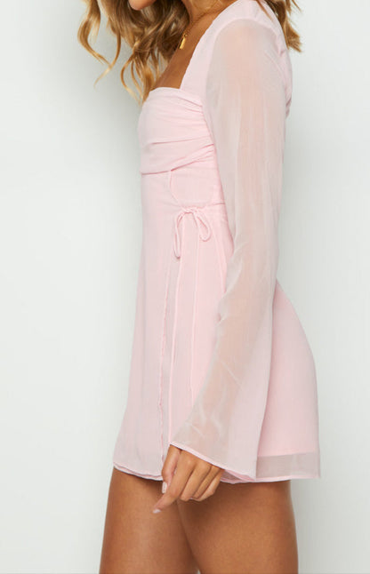 Vittoria Mini Kleid mit Langarm in Babyrosa