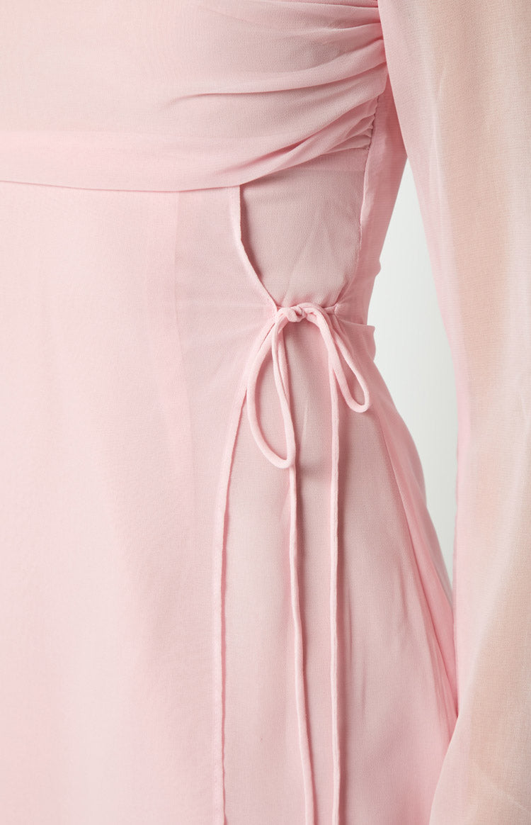 Vittoria Mini Kleid mit Langarm in Babyrosa
