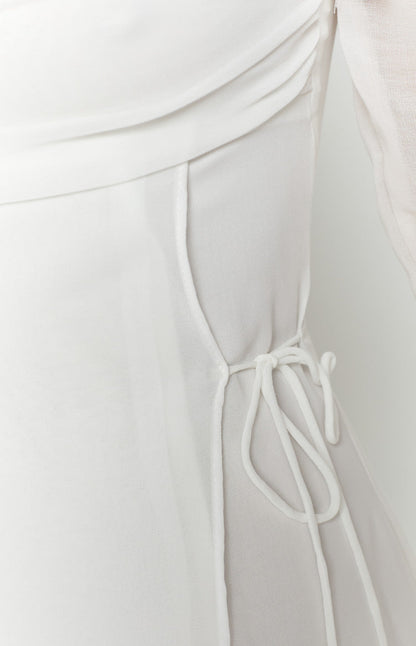 Roma Weißes Langarm Minikleid