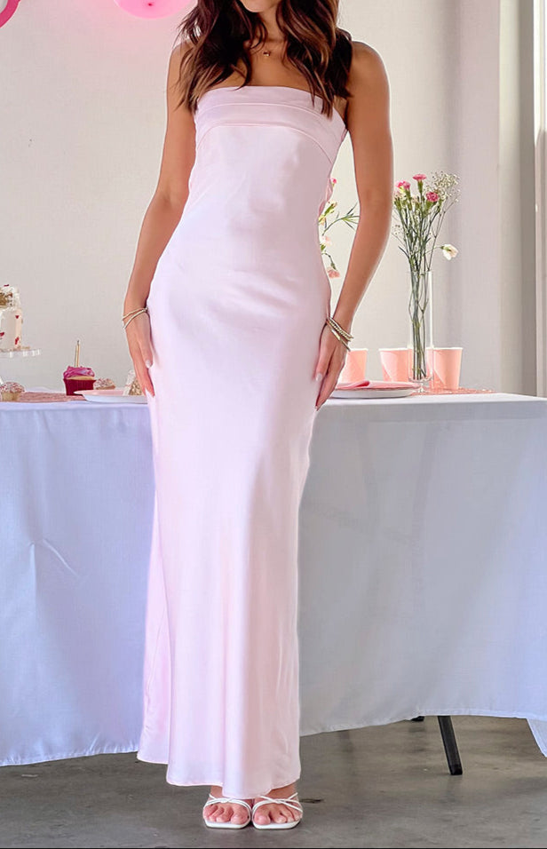 Robe longue rose clair Julieta