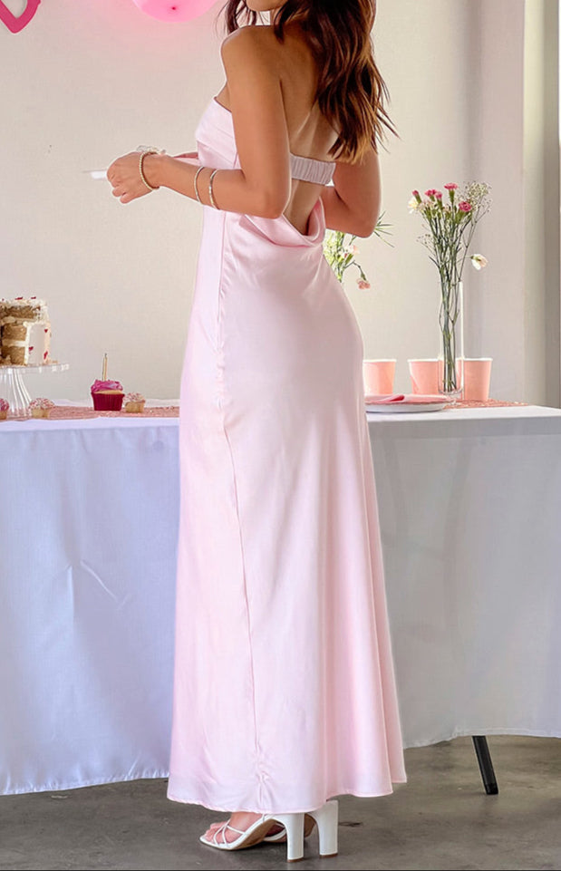 Robe longue rose clair Julieta