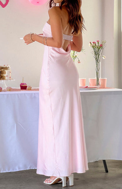 Robe longue rose clair Julieta