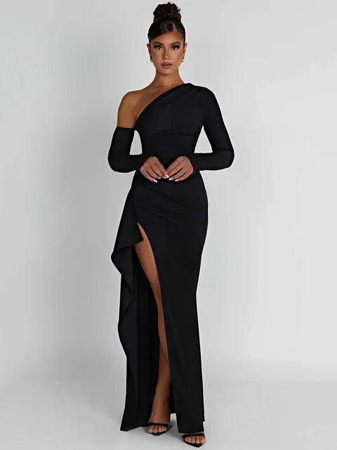 Black one-shoulder dress - Valeria