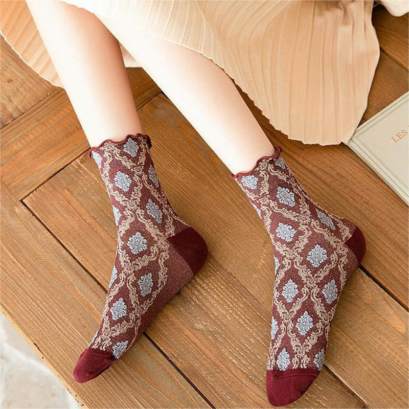 Ethnische Socken Mit Geometrischem Druck