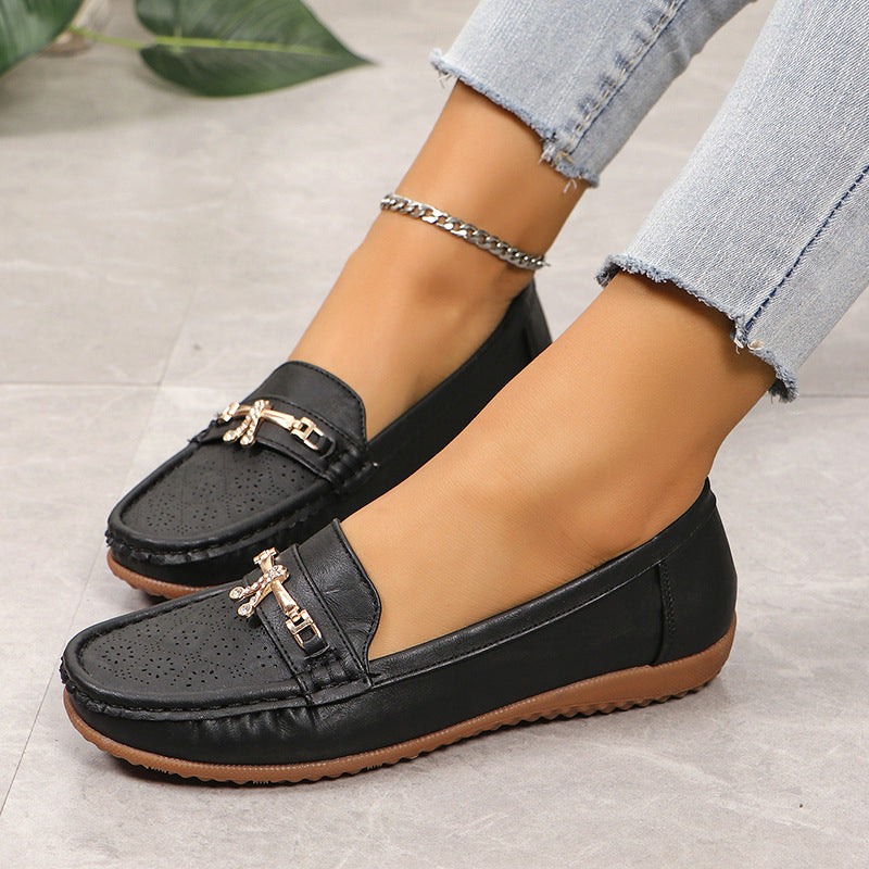 Lässige Slip-On-Schuhe Schwarz