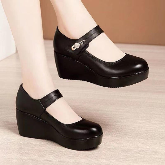 Schwarze Casual-Wedges - Clara