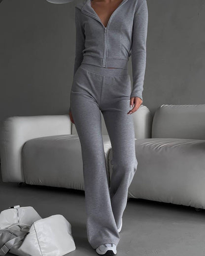 Homebody Club Slim-fit hooded two-piece set