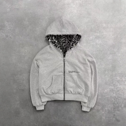 Reversible Zip Up Hoodie Jacket for Women - Raimonda