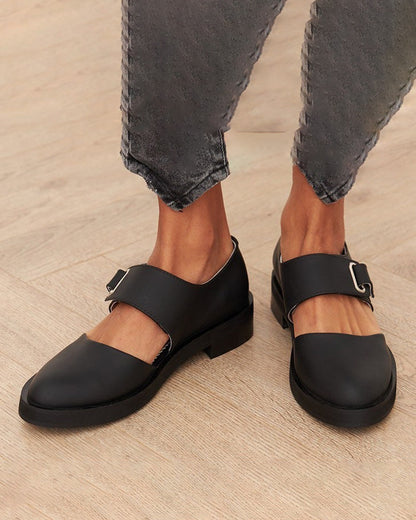 Low-heeled square-heeled round-toed Mary Jane Shoes