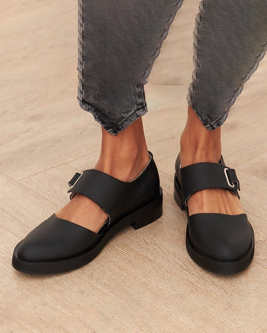Low-heeled square-heeled round-toed Mary Jane Shoes