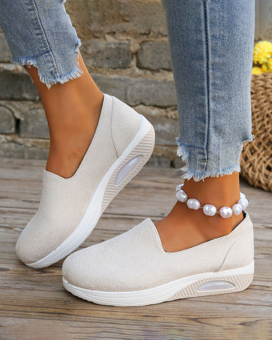 Air cushion sole slip-on comfort shoes