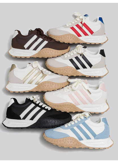 Foam Sole Hidden Wedge  Retro Running Sneakers