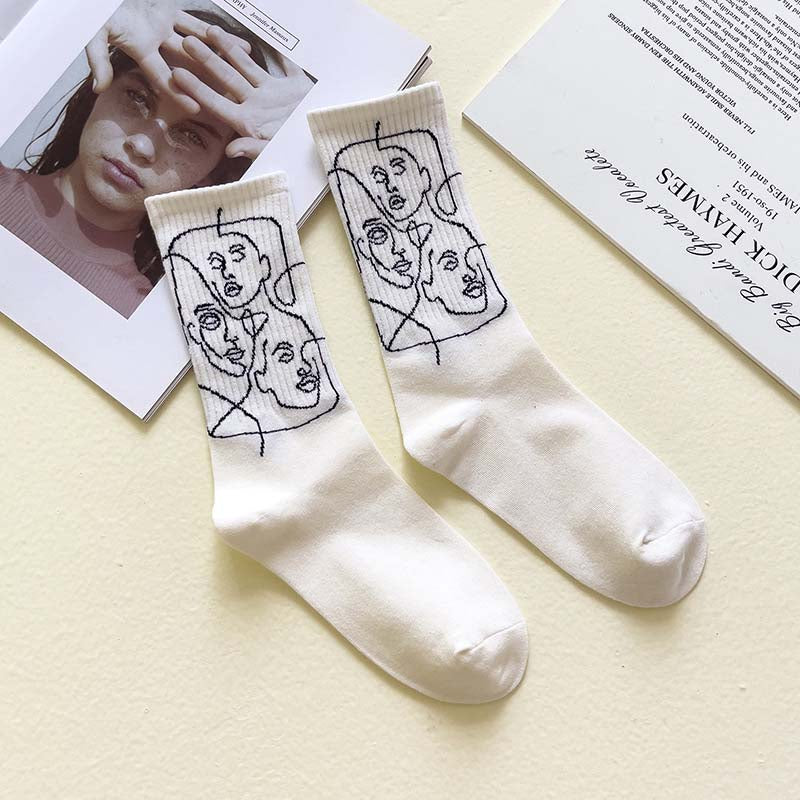 Kreative Abstrakte Socken Weiß 2