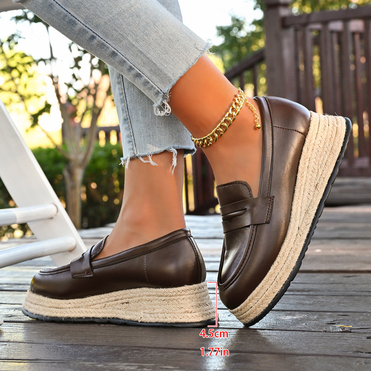 Chic Wedge Espadrilles Slip-On Loafers