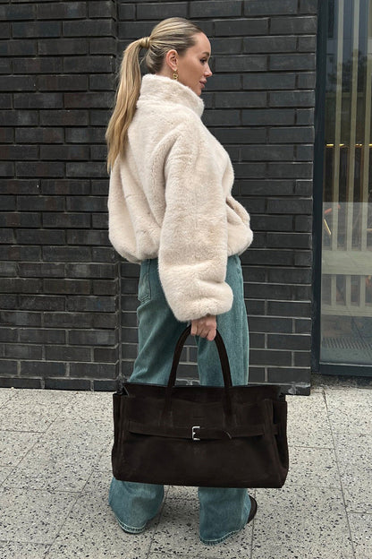 Transylvania Fall Stand collar short plush coat