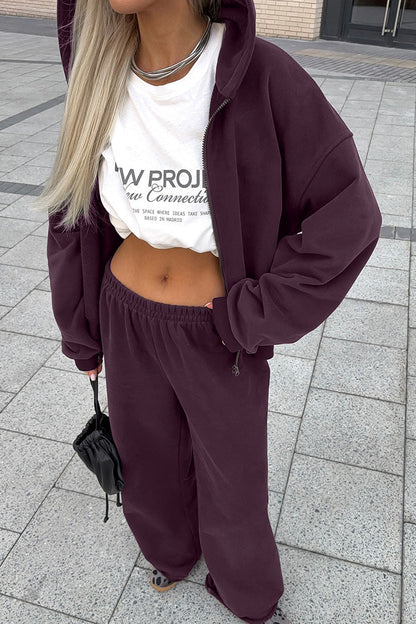 Cotswolds Lane Hooded sweatshirt and loose sweatpants two-piece set
