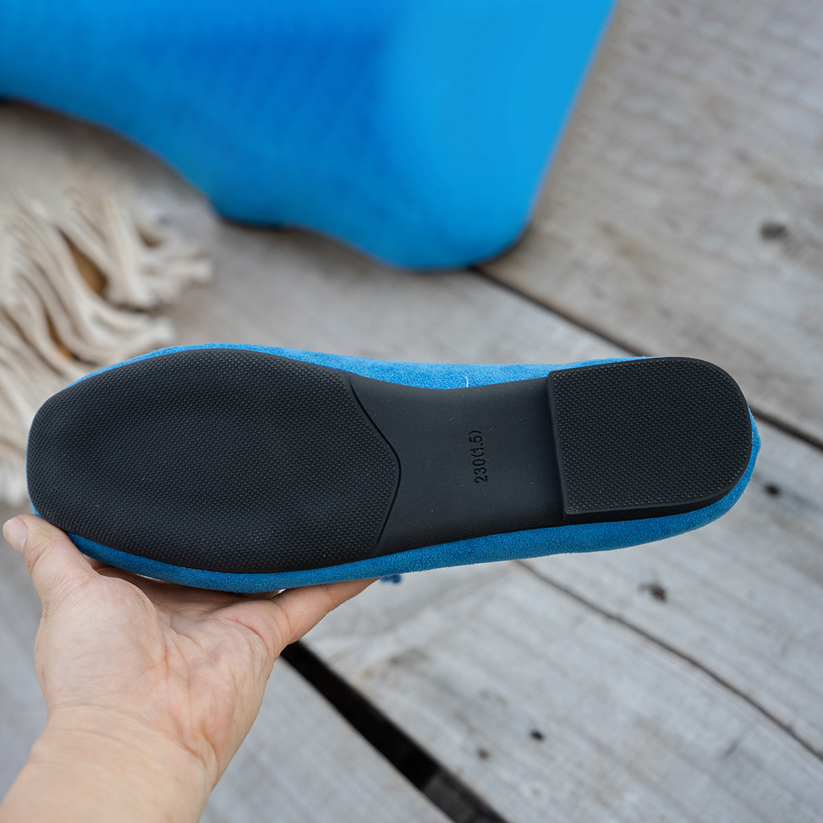 Suede soft-soled shallow-cut loafers