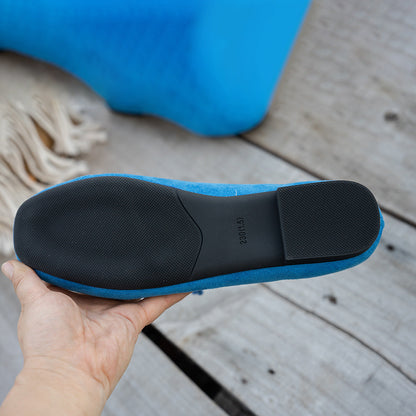 Suede soft-soled shallow-cut loafers