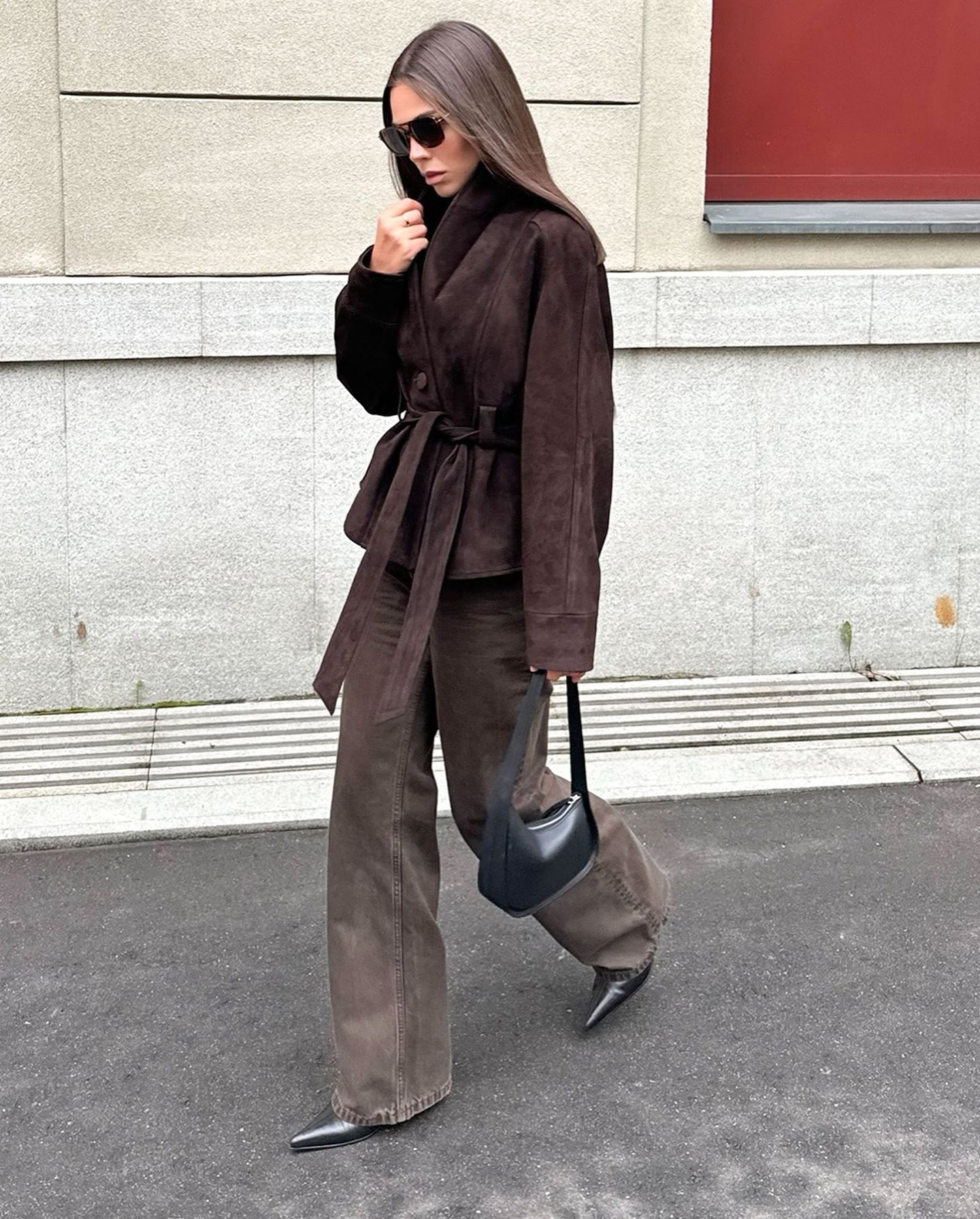 Vintage Suede Long Sleeve Nubuck Coat Jacket