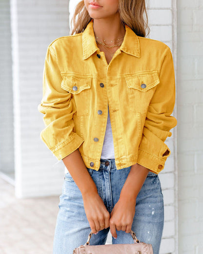 Classic Cropped Denim Top