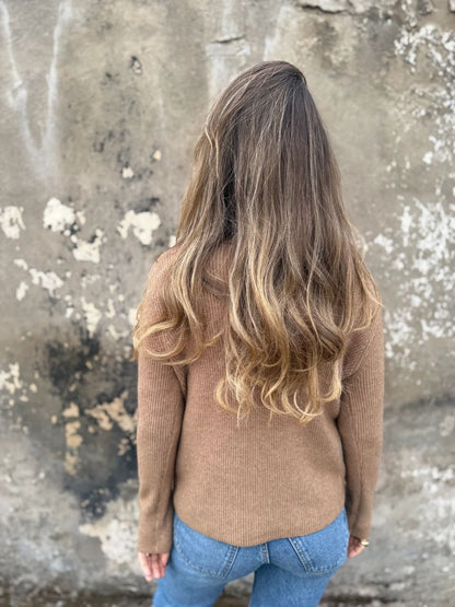 Loose Cropped Button Lapel Sweater Jacket