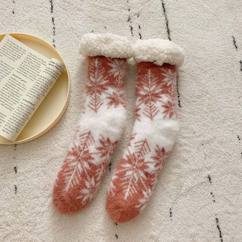 Weihnachts-Rutschfeste Warme Socken Rot 2