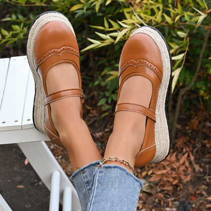 Retro Wedge Espadrilles Mary Jane Shoes