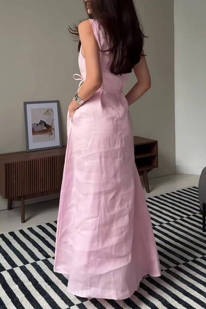 Comfortable simple sleeveless long dress